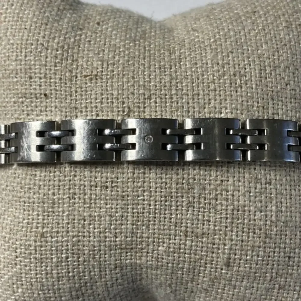 INOX STAINLESS STEEL ‎ MENS BRACELET Diamonds Link 8.5